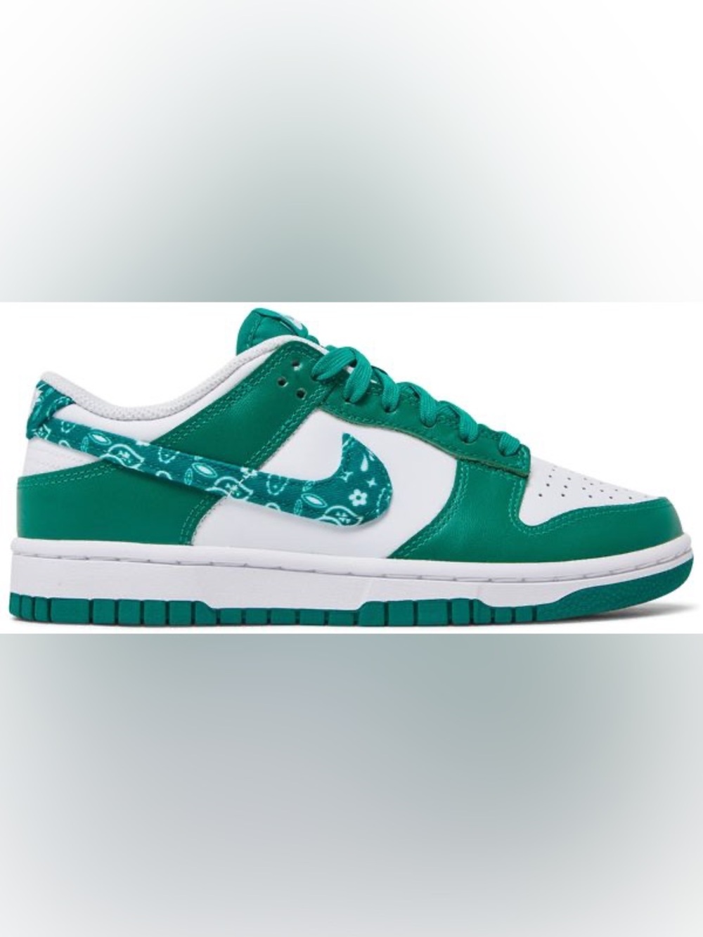 NIKE GREEN PAISLEY DUNKS